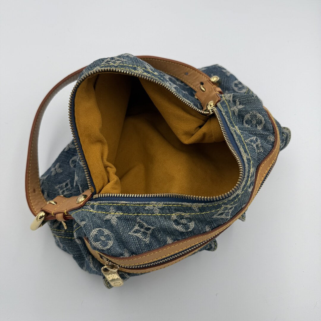 2006 Louis Vuitton Blue Denim Baggy PM Shoulder Bag