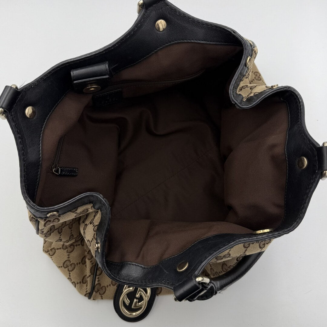 Gucci Monogram Sukey Black Tote Bag