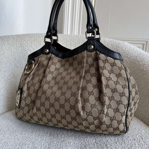 Gucci Monogram Sukey Black Tote Bag