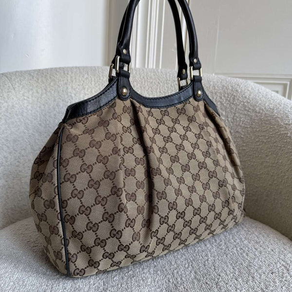 Gucci Monogram Sukey Black Tote Bag