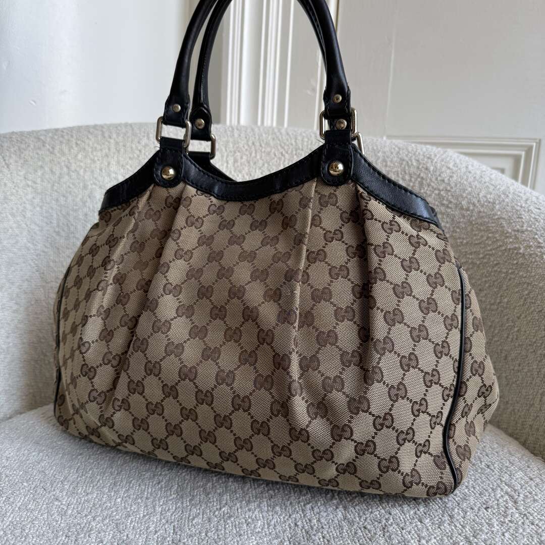 Gucci Monogram Sukey Black Tote Bag