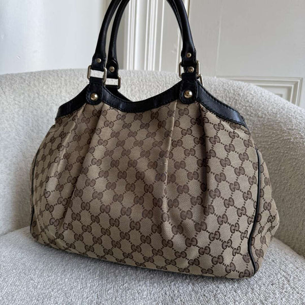Gucci Monogram Sukey Black Tote Bag