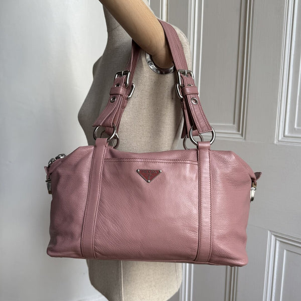 Prada Pink Leather Shoulder Bag