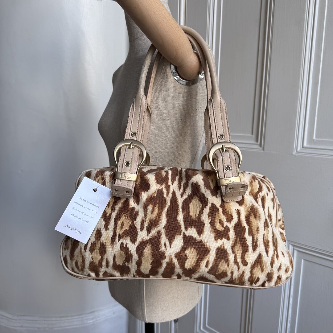 Dior St Tropez Leopard Print Shoulder Bag