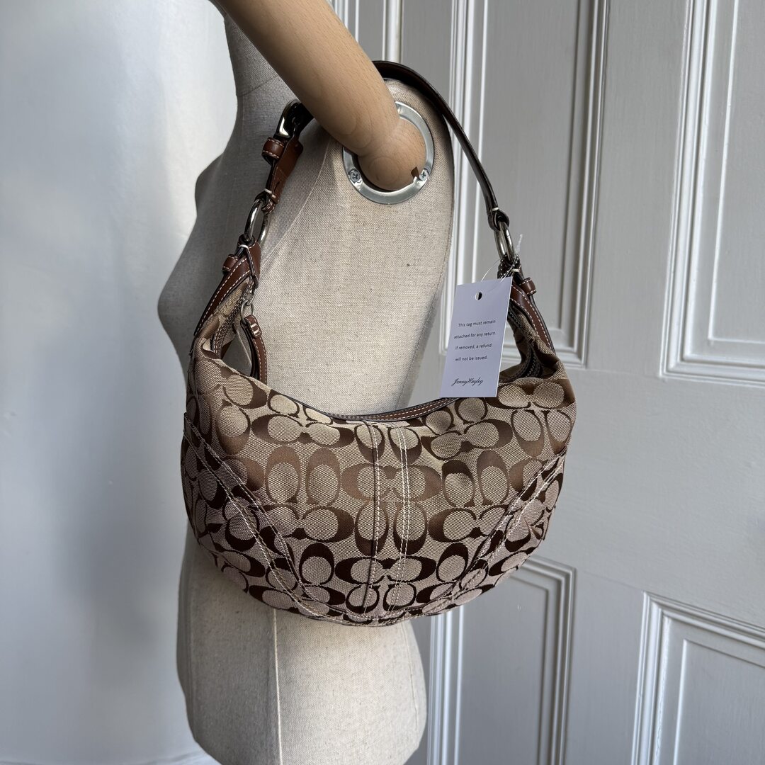 Coach Signature Croissant Brown Shoulder Bag