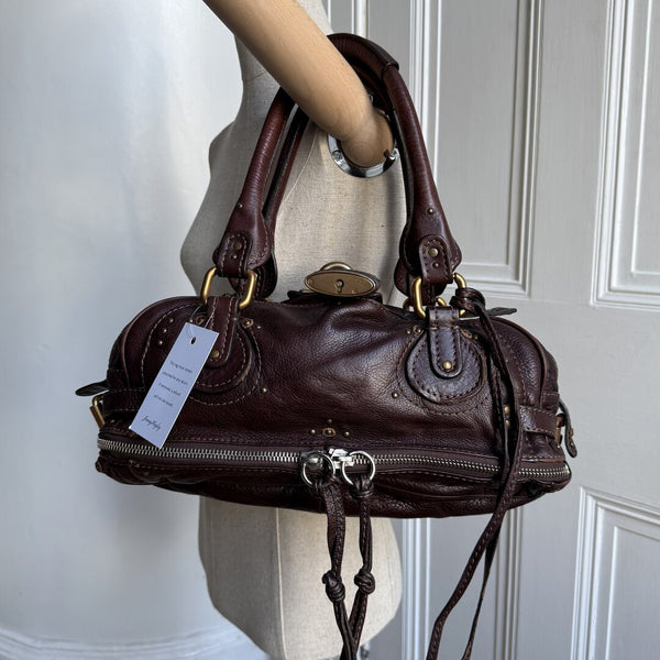 Chloe Paddington Leather Chocolate Brown Shoulder Bag