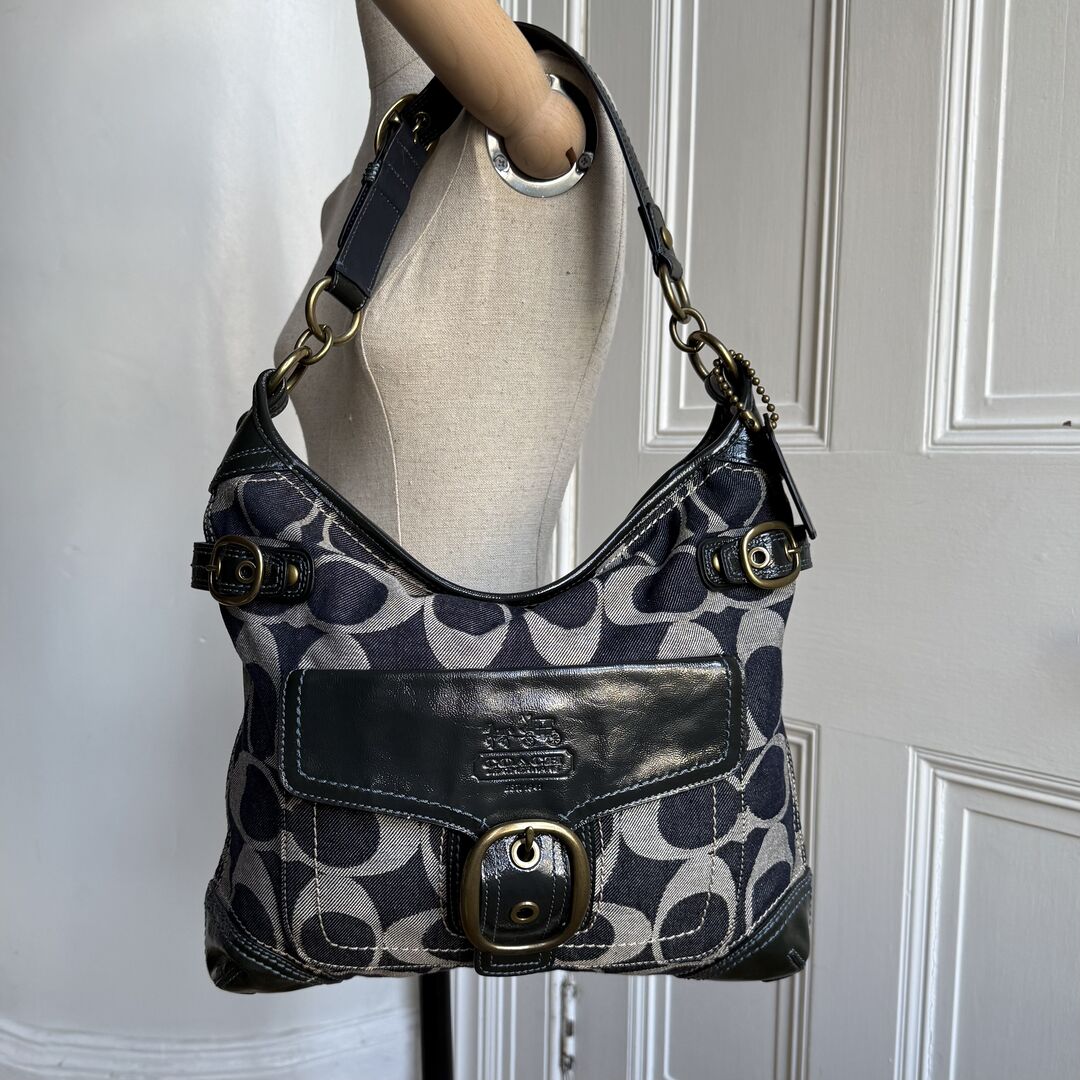 Coach Signature Denim Shoulder Bag