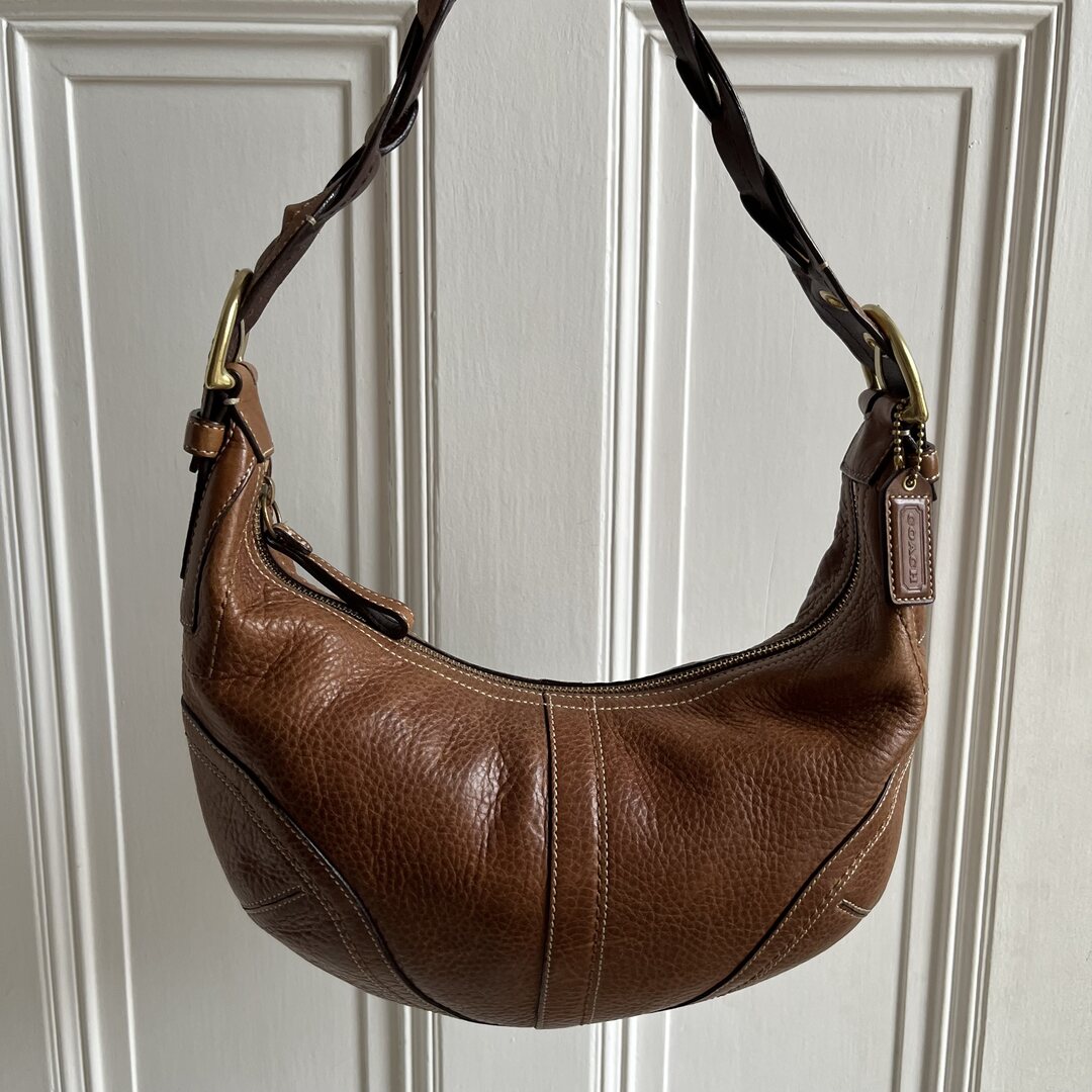 Coach Croissant Leather Brown Shoulder Bag