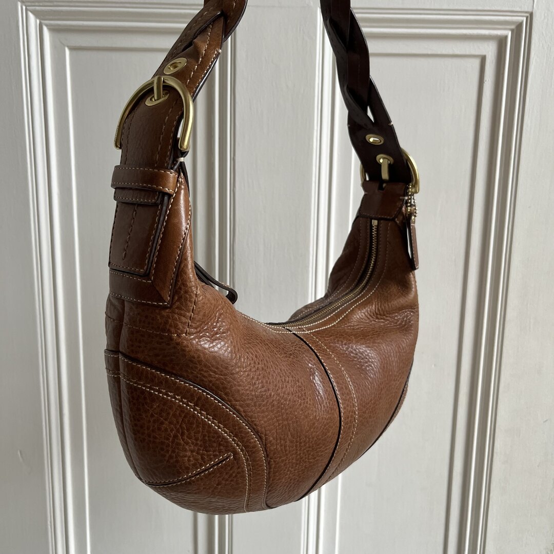 Coach Croissant Leather Brown Shoulder Bag