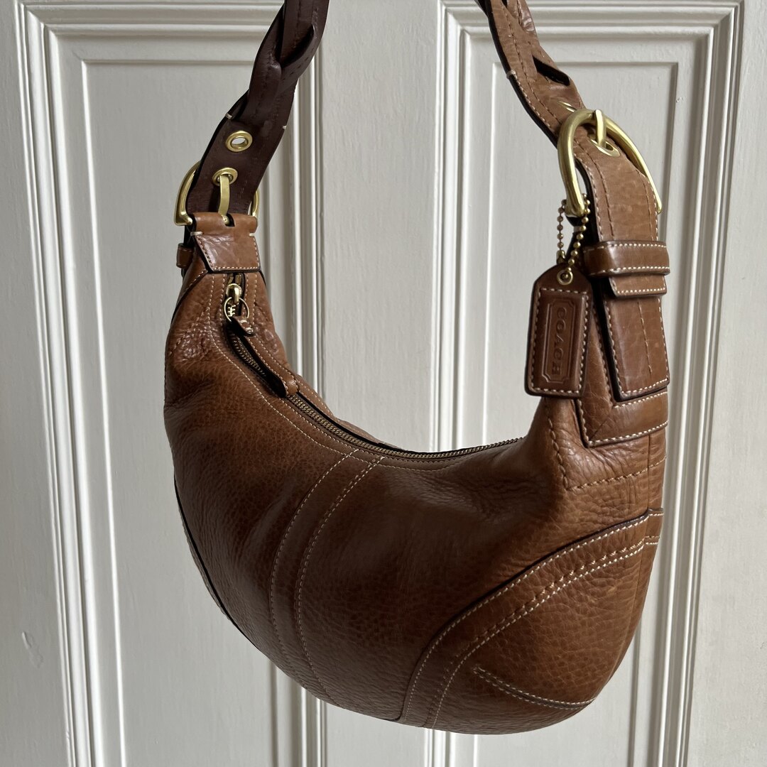 Coach Croissant Leather Brown Shoulder Bag