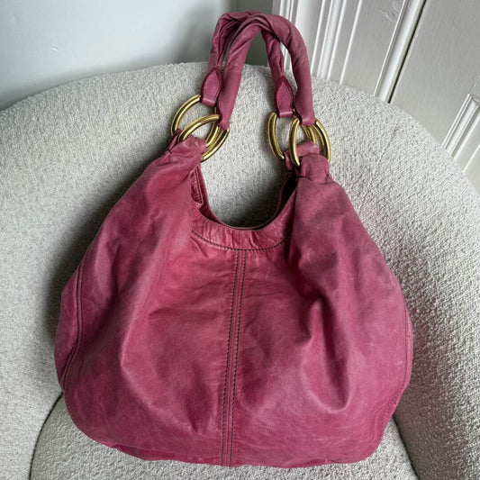 Miu Miu Hobo Leather Pink Shoulder Bag