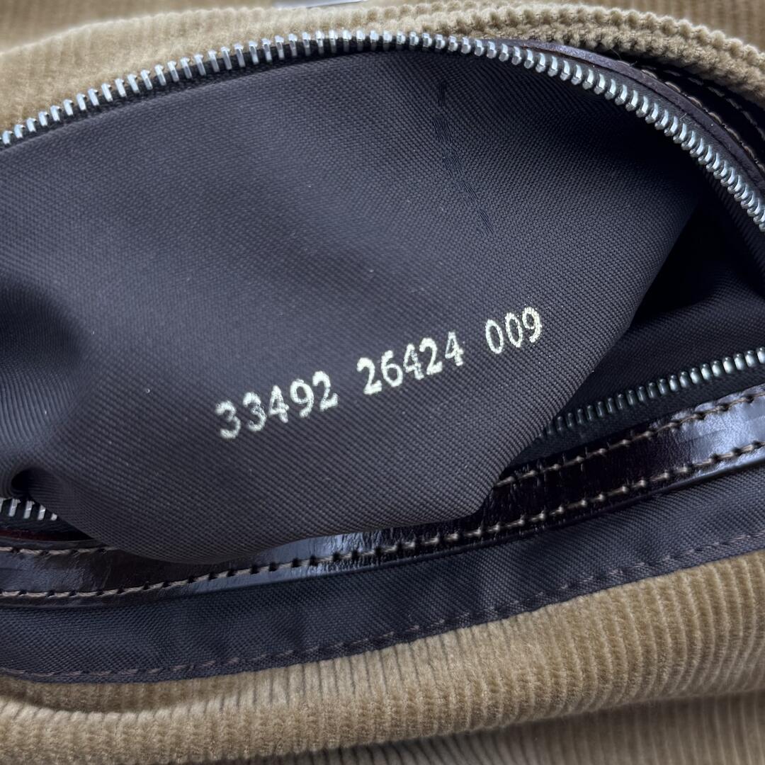 Fendi Mamma Baguette Corduroy Brown Shoulder Bag