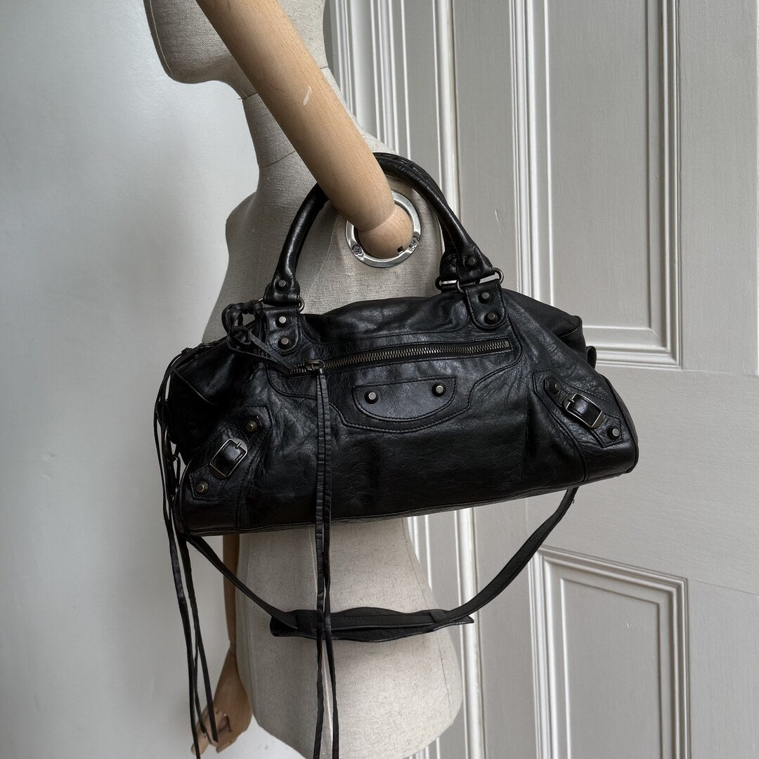 2003 Balenciaga Motocross Classic Back Leather Handbag