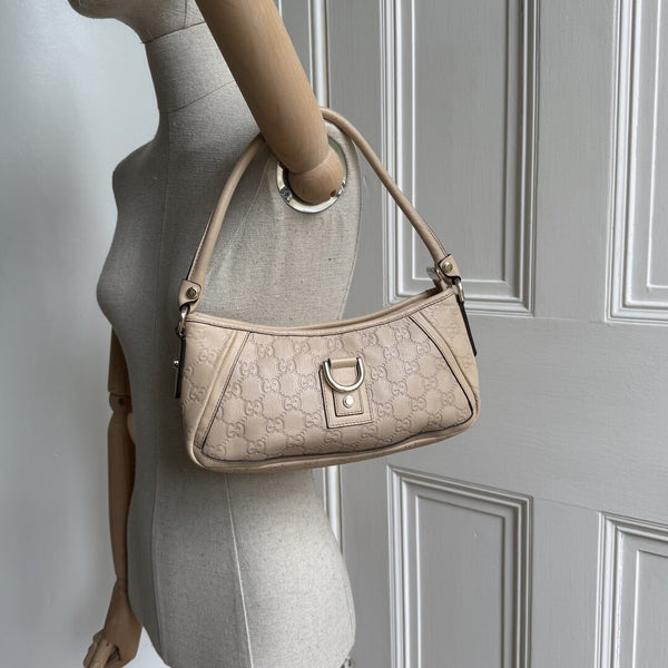 Gucci Guccissima Mini Abbey Beige Shoulder Bag
