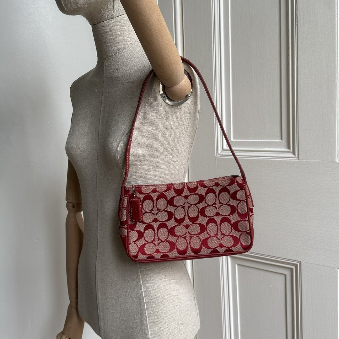 Coach Signature Red Shoulder Bag