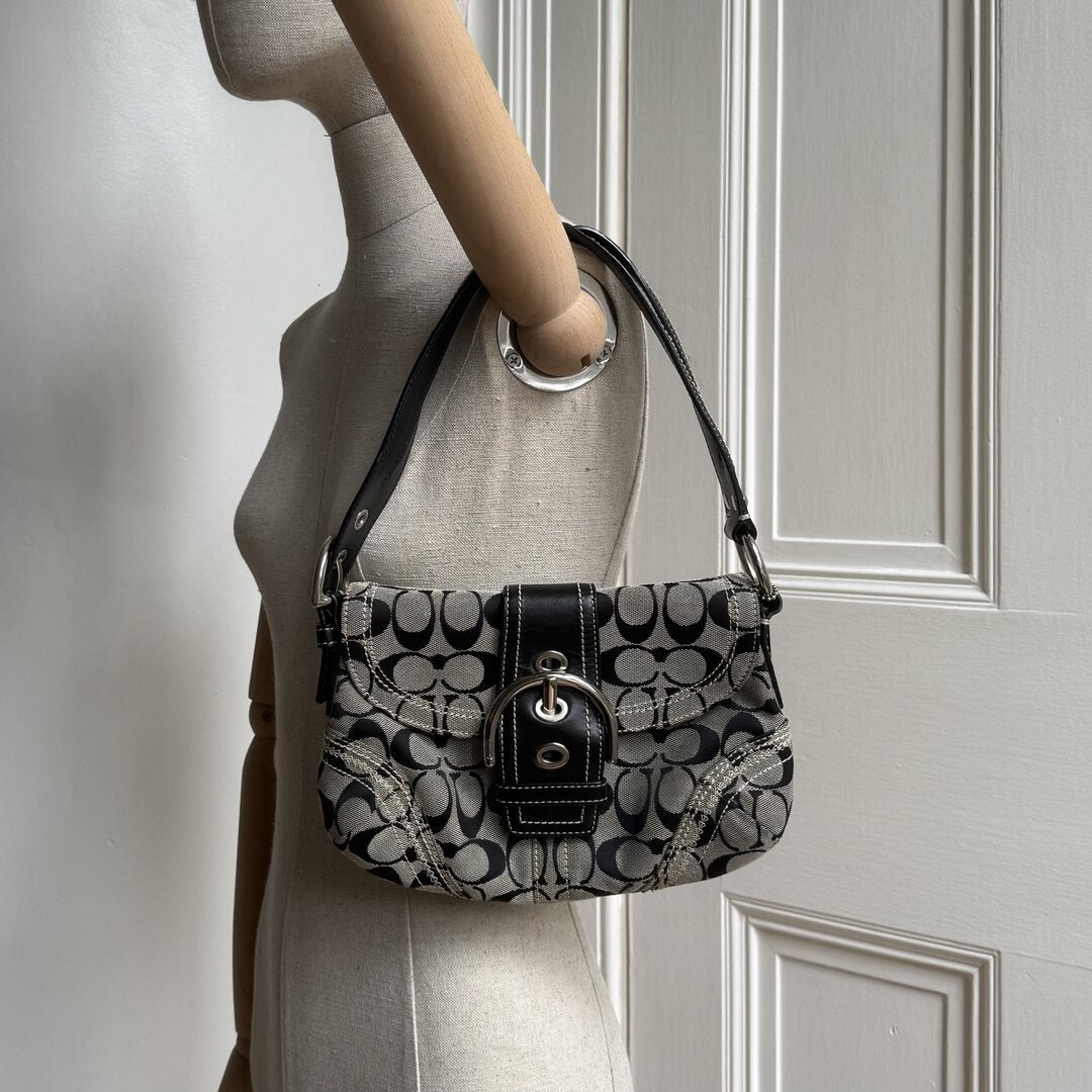 Coach Signature Mini Soho Black Shoulder Bag
