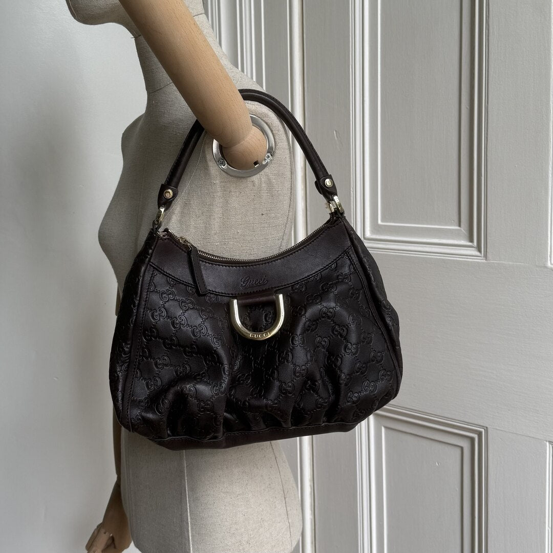 Gucci Guccissima Abbey Brown Shoulder Bag