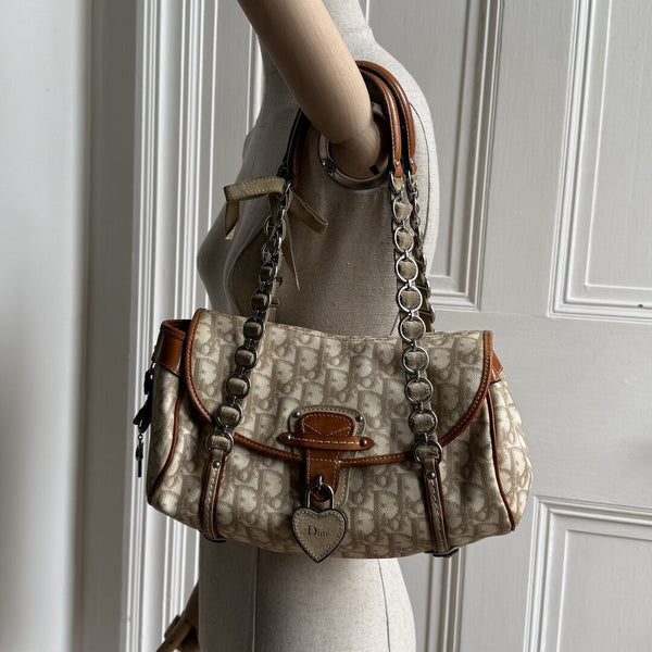2007 Dior Romantique Trotter Cream Shoulder Bag