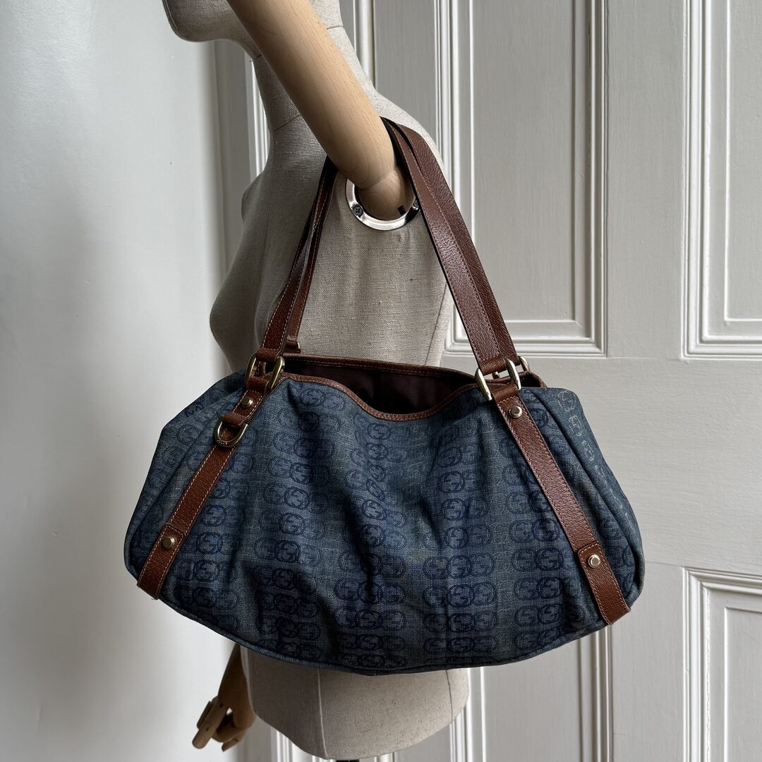 Gucci GG Denim Abbey Tote Bag