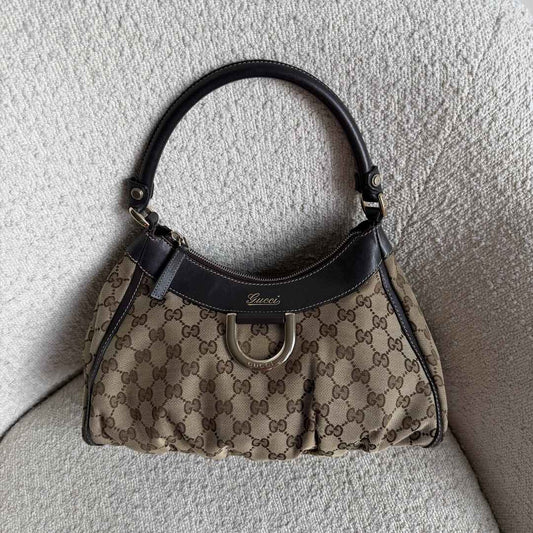 Gucci GG Canvas Abbey Brown Shoulder Bag