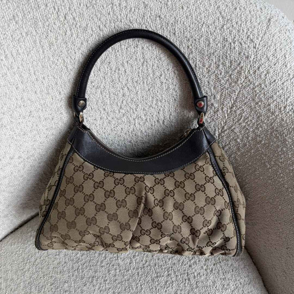 Gucci GG Canvas Abbey Brown Shoulder Bag