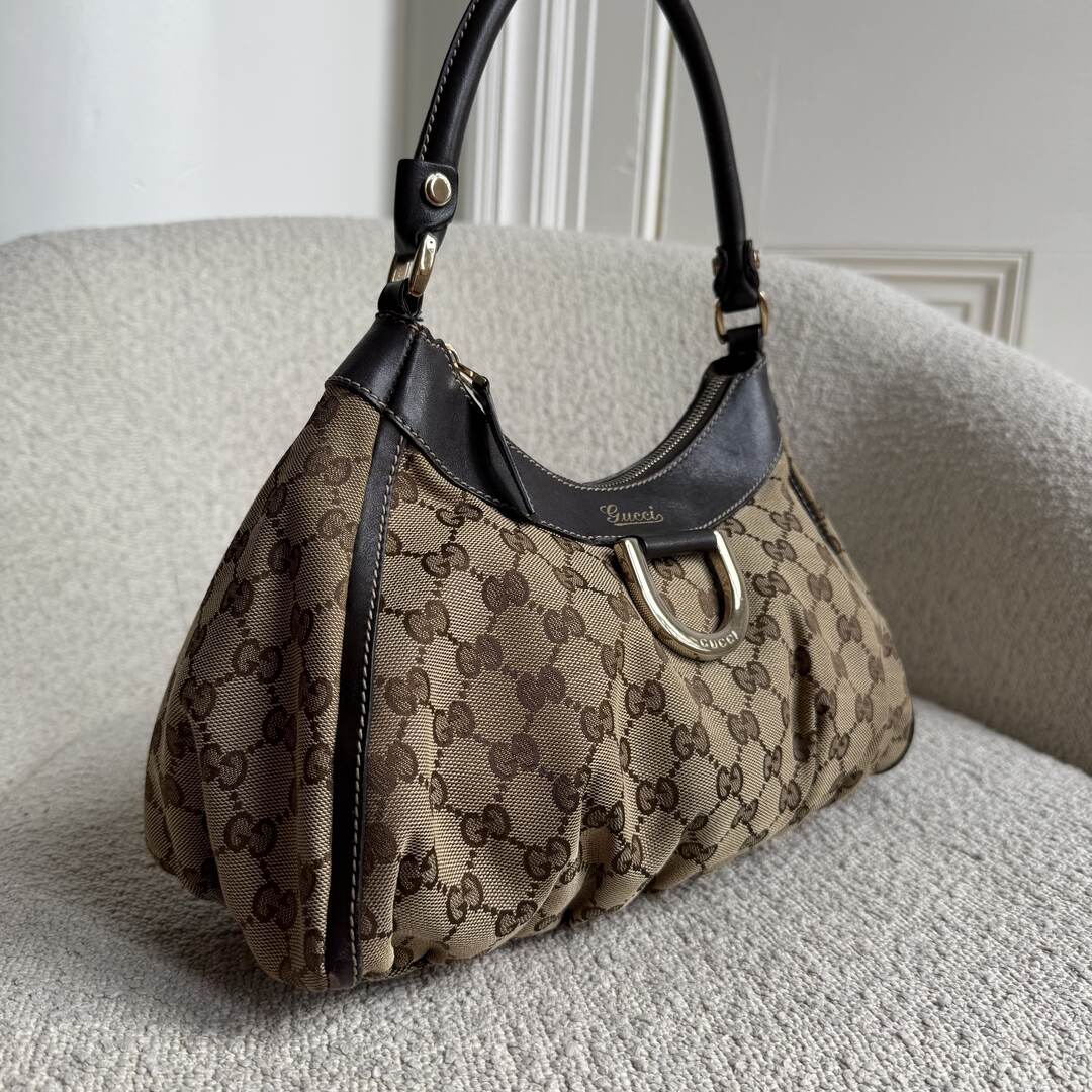 Gucci GG Canvas Abbey Brown Shoulder Bag