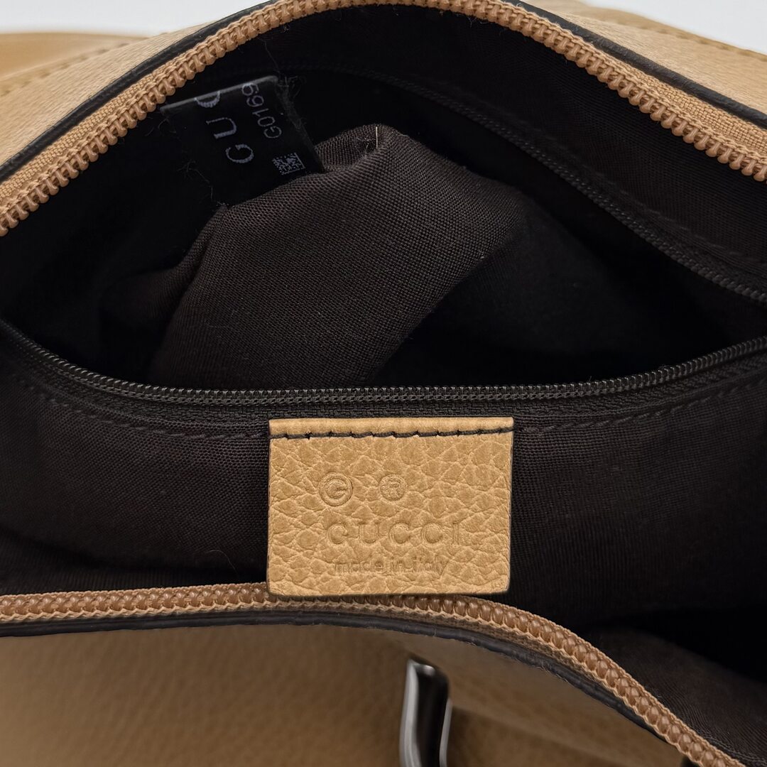 Gucci Abbey Leather Caramel Brown Shoulder Bag
