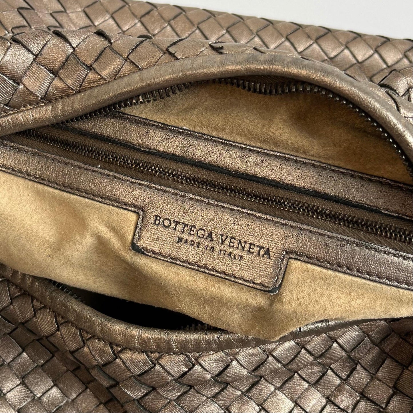 Bottega Veneta Intrecciato Hobo Metalic Chrome Bag