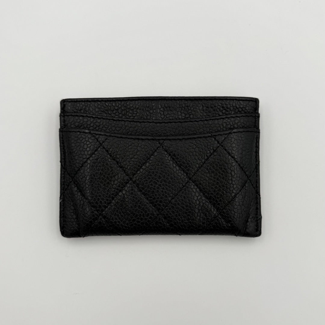 2012 Chanel CC Black Leather Card Case Wallet