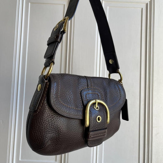 Vintage Coach Brown Leather Buckle Shoulder Bag - Jenny Hayley