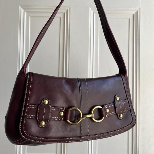 Vintage Coach Purple Leather Buckle Shoulder Bag - Jenny Hayley