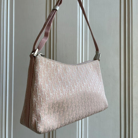 Vintage Dior Trotter Monogram Pink Shoulder Bag - Jenny Hayley