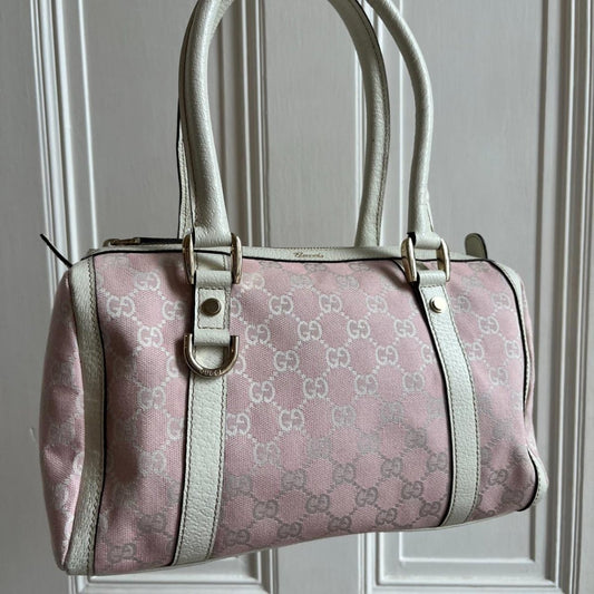 Vintage Gucci Monogram Pink Boston Shoulder Bag - Jenny Hayley