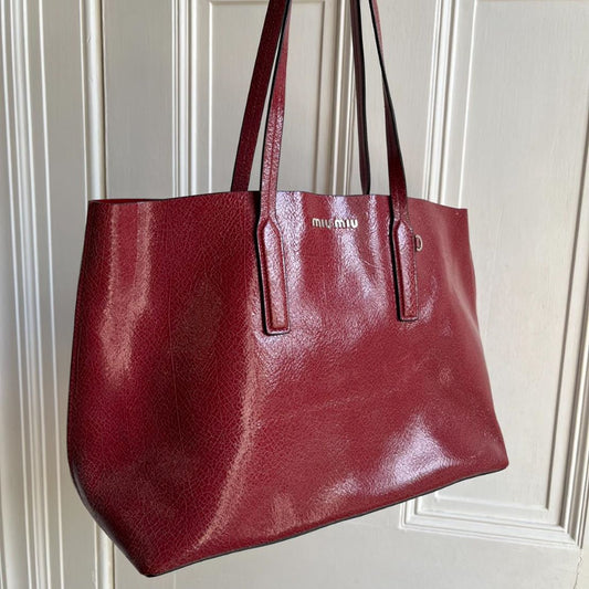 Vintage Miu Miu Red Patent Leather Shoulder Bag&nbsp; - Jenny Hayley